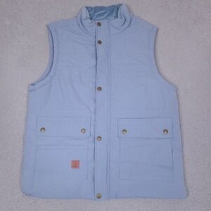 Flygo‎ Men's Vest Jacket XL Blue Fleece Lined Warm Pockets Leisure Padded
